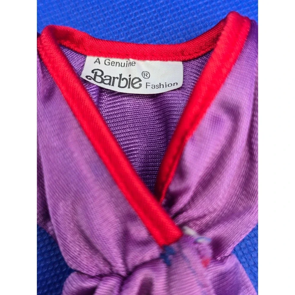 Vintage 1984 Barbie Fashion Fun #2092 Dress Purple with Red Trim Mattel 80s